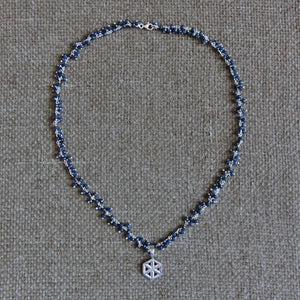 Halskette Saphir und Silber