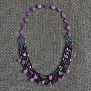 Halskette Granat-Rubin